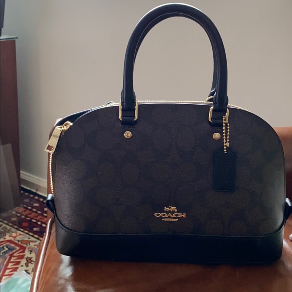 Coach Espresso and Black Bowling Bag